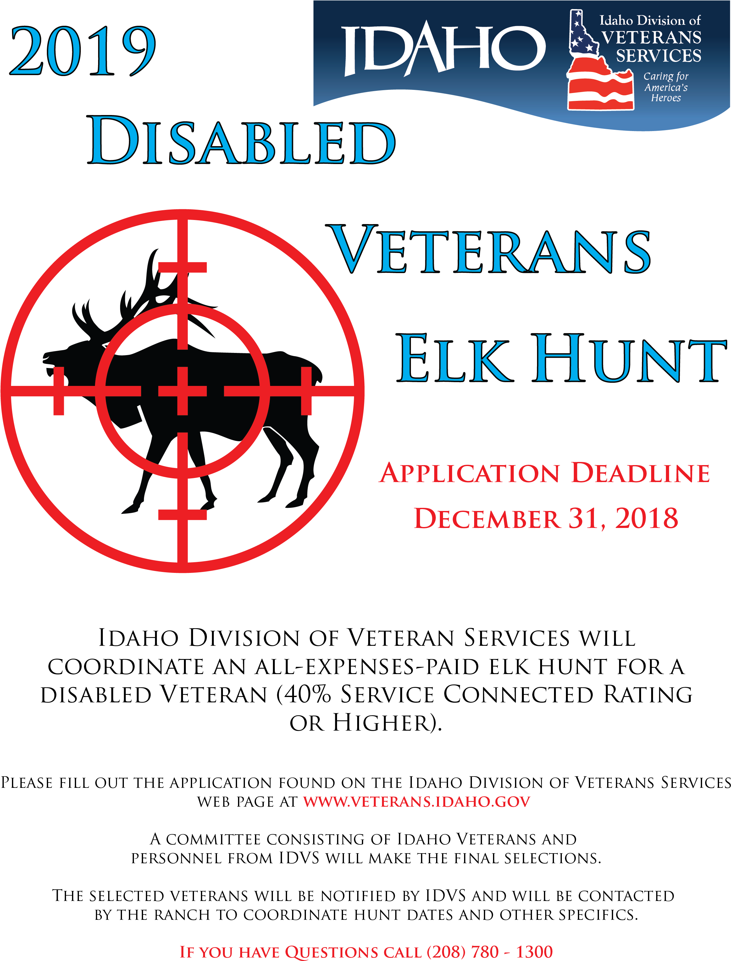 2019 Disabled Veterans Elk Hunt For Veterans With 40% - Idaho (2331x3061), Png Download
