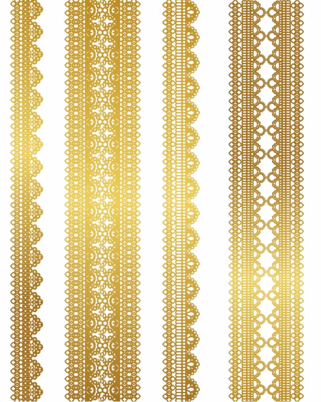 Gold Lace Png Pic - Gold Lace Pattern Vector (650x814), Png Download