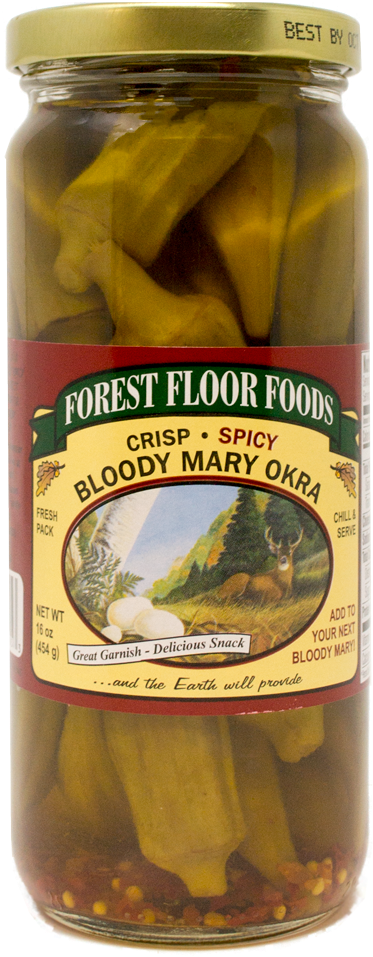 Forest Floor Spicy Bloody Mary Okra - Pickled Cucumber (1000x1000), Png Download