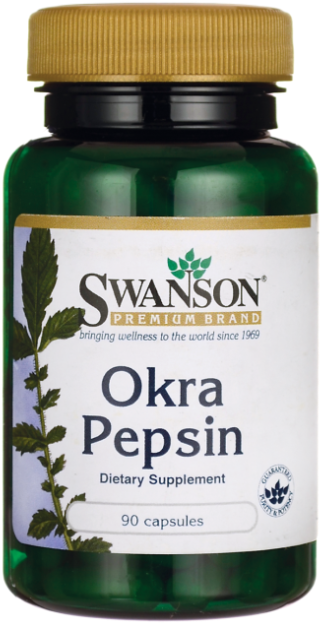 Swanson Okra Pepsin 90 Caps - Chaga Mushroom Health Product (640x640), Png Download