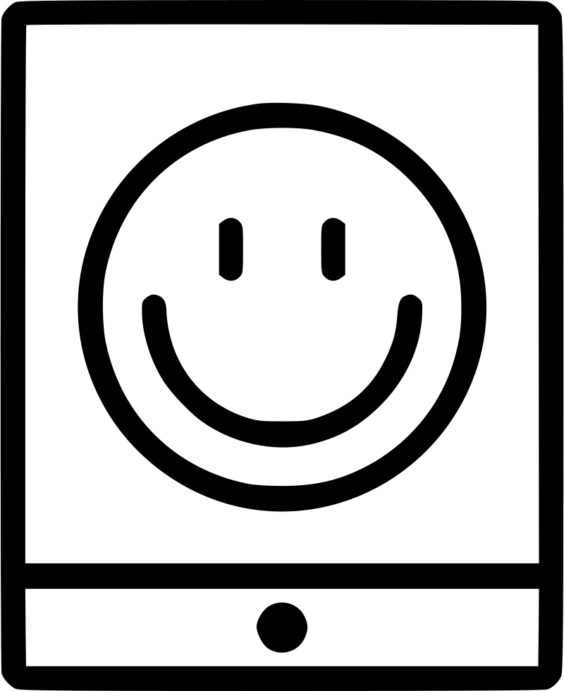 Tablet Portable Smiley Face Emoticon Comments - Smiley (800x980), Png Download
