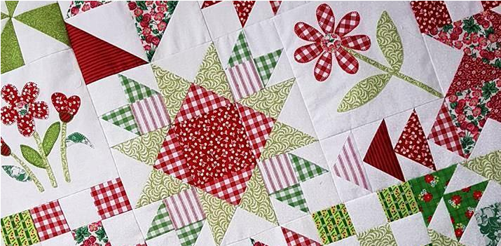 Vintage Tea Dance Quilt Close Up - Patchwork (1050x350), Png Download