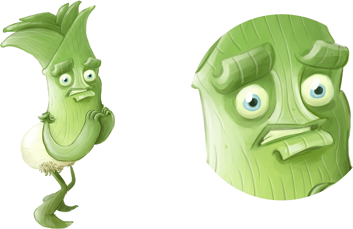 Modelling - Leek Character (1600x761), Png Download