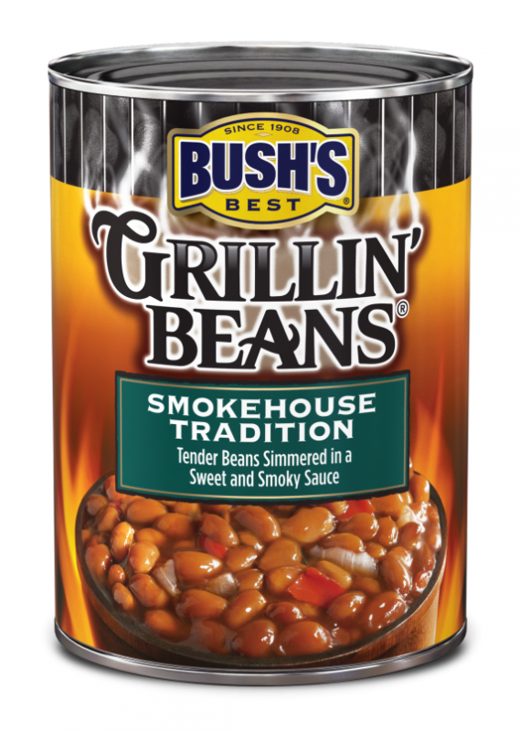 Bush's Best Grillin' Beans Smokehouse Tradition 22oz - Bush's Grillin Beans Southern Pit Barbecue (800x800), Png Download