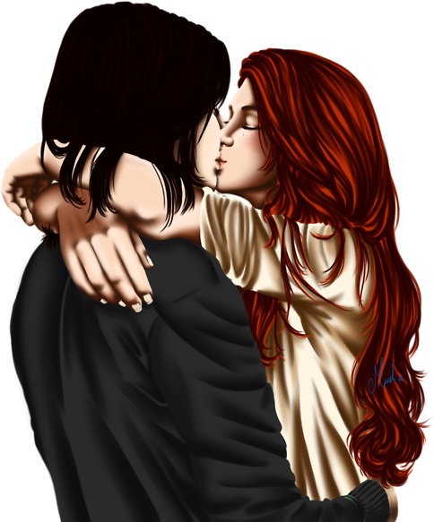 Snape Lily - Severus Snape And Lily Evans Kiss (500x625), Png Download