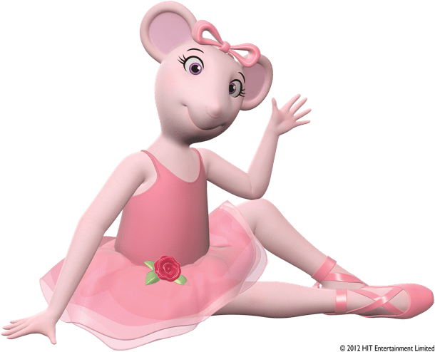 Angelina Sitting On The Floor And Waving - Angelina Ballerina Party Invitation (650x510), Png Download