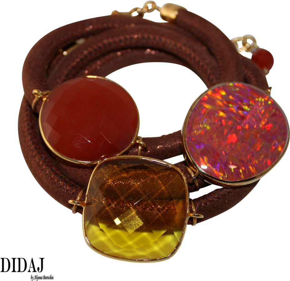 Didaj Rusty Orange Italian Wrap Leather Bracelet With - Bracelet (1000x1000), Png Download