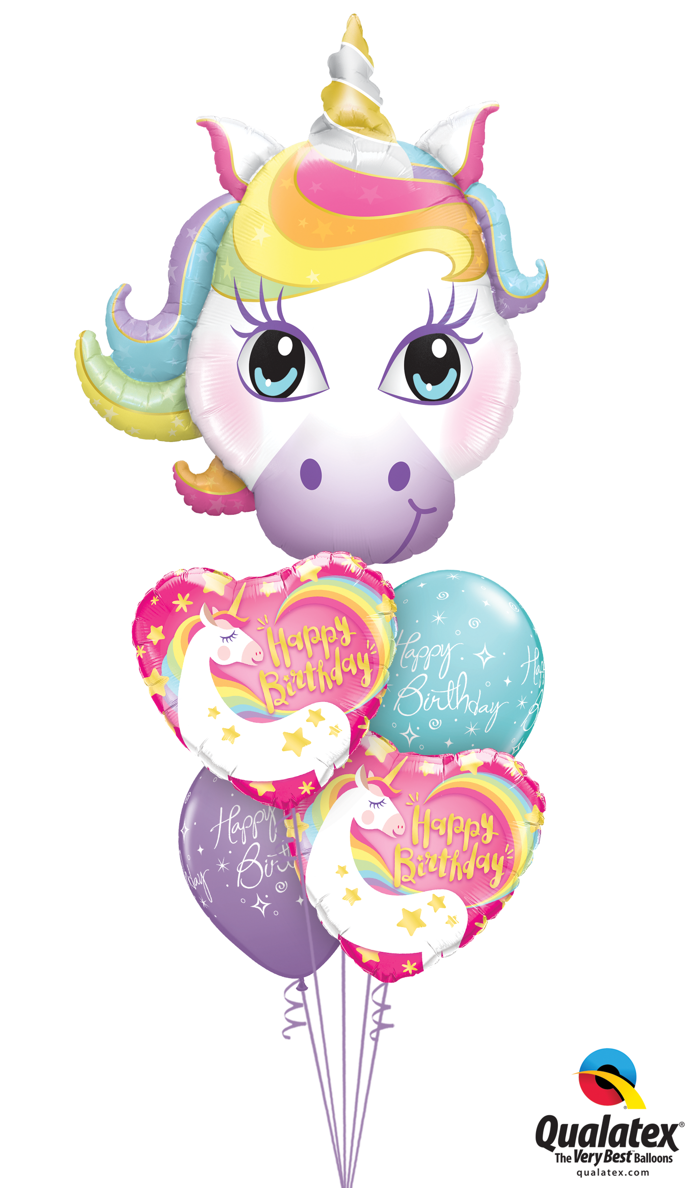 Buy Unicorn Balloons Inflated - Balloons Unicorn (1400x2400), Png Download