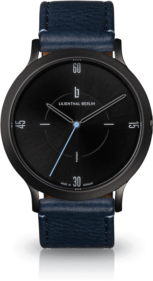 All Black Blue - Lilienthal Watch (600x1060), Png Download