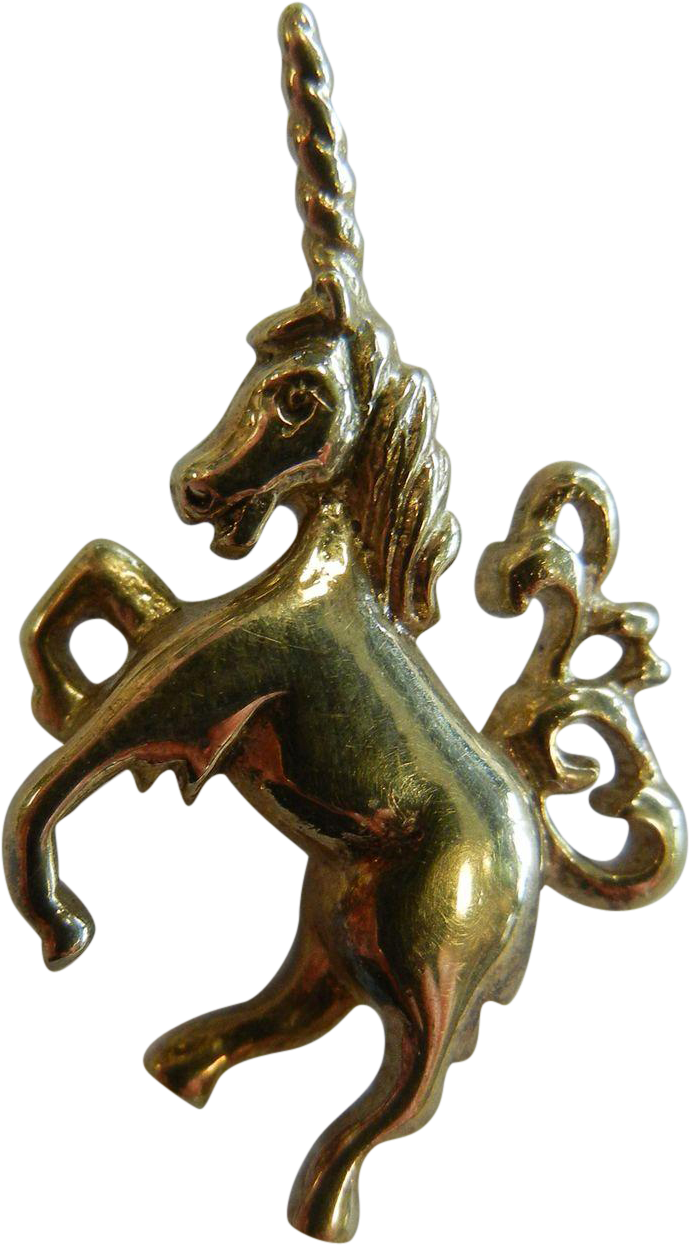 Fine 10k Gold Unicorn Charm Pendent - Bronze (1244x1244), Png Download