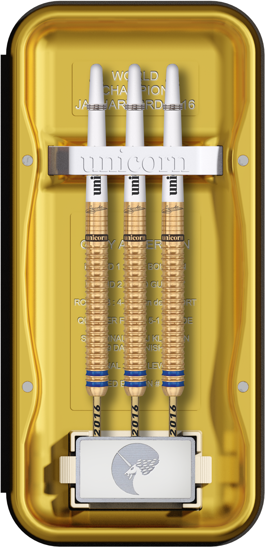 The Tray Of Icon Case Is Cnc Machined From A Solid - Gary Anderson Gold Darts (3508x2480), Png Download