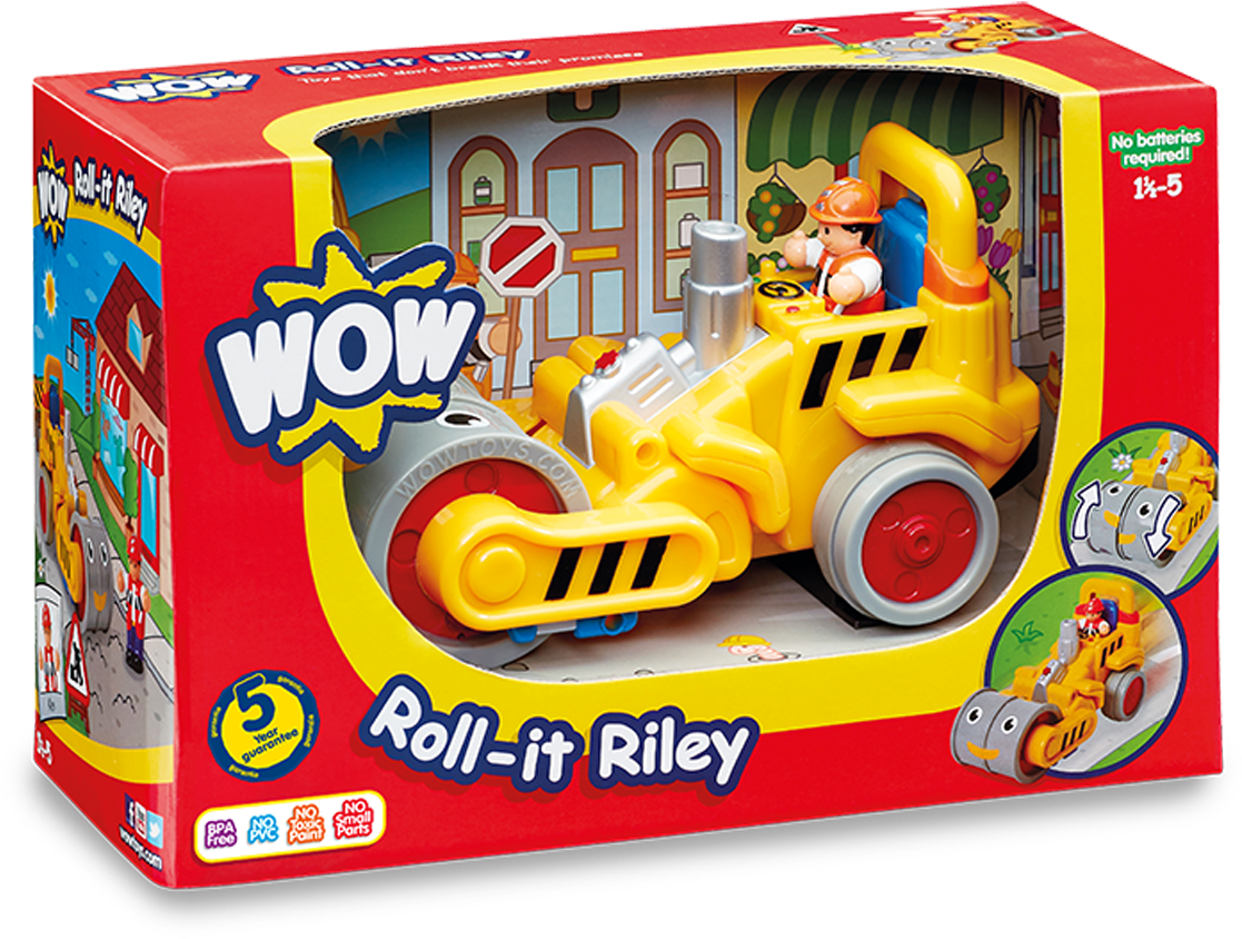 Wow Toys Roll It Riley - Stanley Street Sweeper (1250x850), Png Download