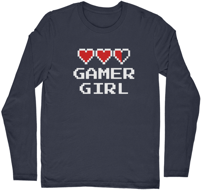 Gamer Girl Video Game ﻿classic Long Sleeve T-shirt - Long-sleeved T-shirt (1024x1024), Png Download