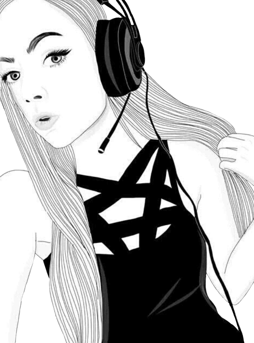 Download Report Abuse Gamer Tumblr Girl Drawing Png Image With