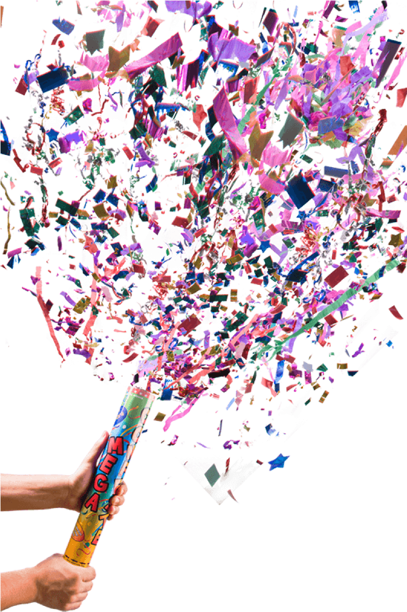 Lança Serpentina Colorida 40cm - Lançador De Confetes (1200x1200), Png Download