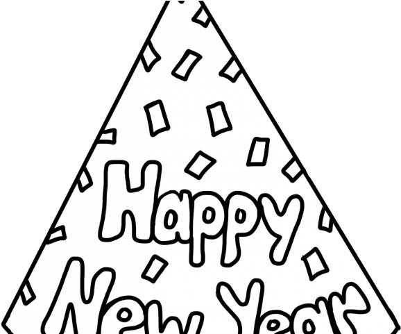 Happy New Year Clipart Hat - Happy New Year 2019 Coloring Page (640x480), Png Download