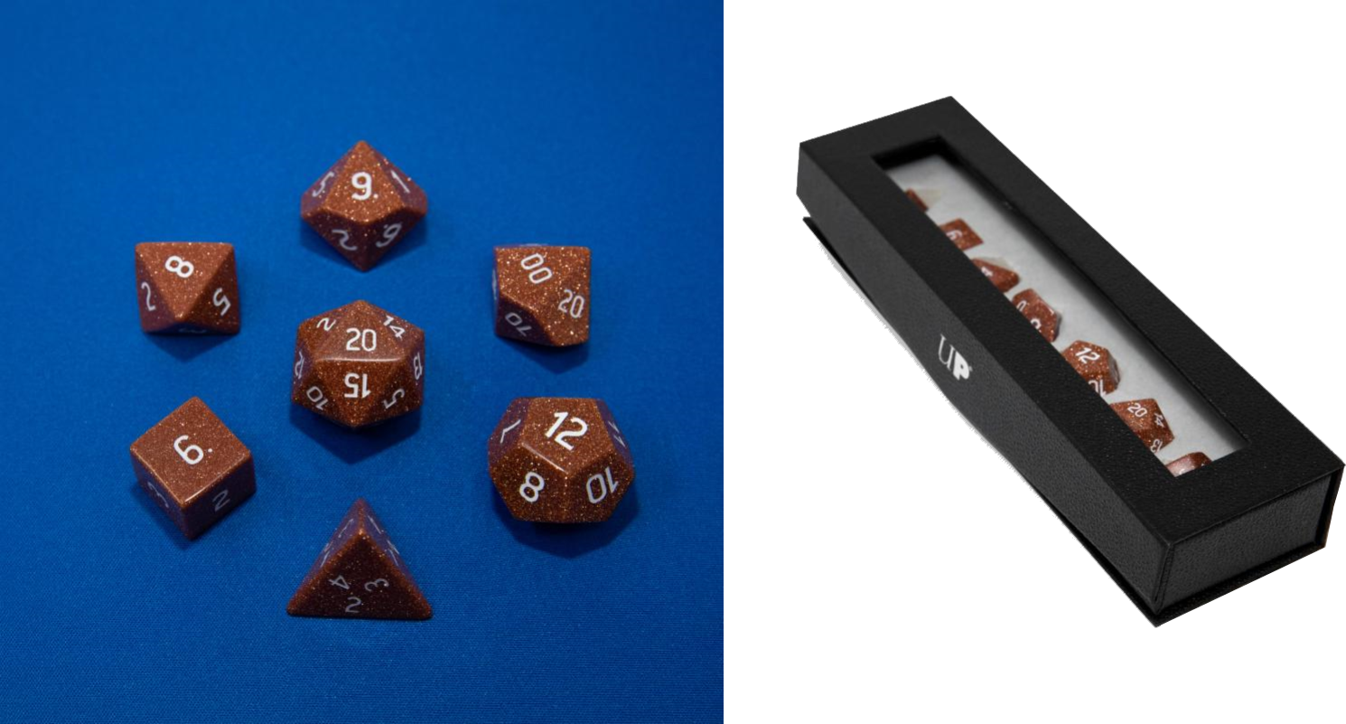 Ultra Pro Roleplaying 7 Dice Set-gemstone Series Gold - Dice Game (1490x801), Png Download