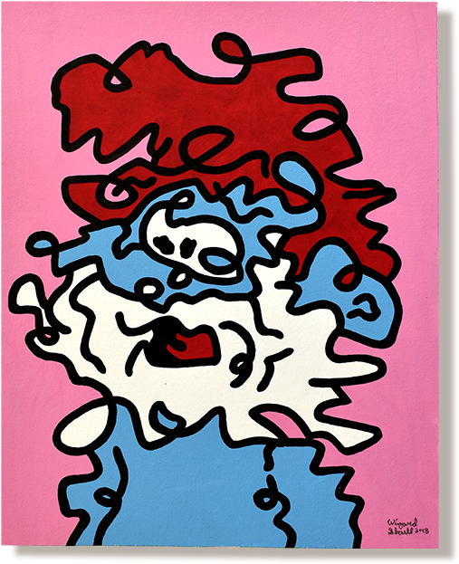 'wiggly Smurf' By Wizard Skull Moosey Art (700x700), Png Download