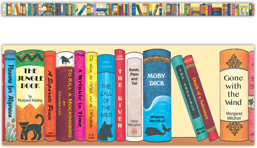Tcry1520 Bookshelf Of The Classics Border Trim Image - Shelf (900x900), Png Download