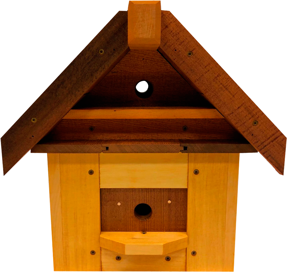 Large Yellow And Red Cedar Birdhouse - House (1000x1000), Png Download