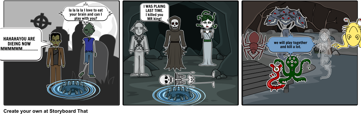 Scary Friten Monster Cave - Cartoon (1164x385), Png Download