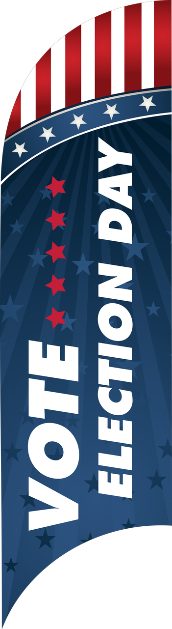 Vote Election Day Blue Wave Banner Kit 12' - Poster (351x1280), Png Download