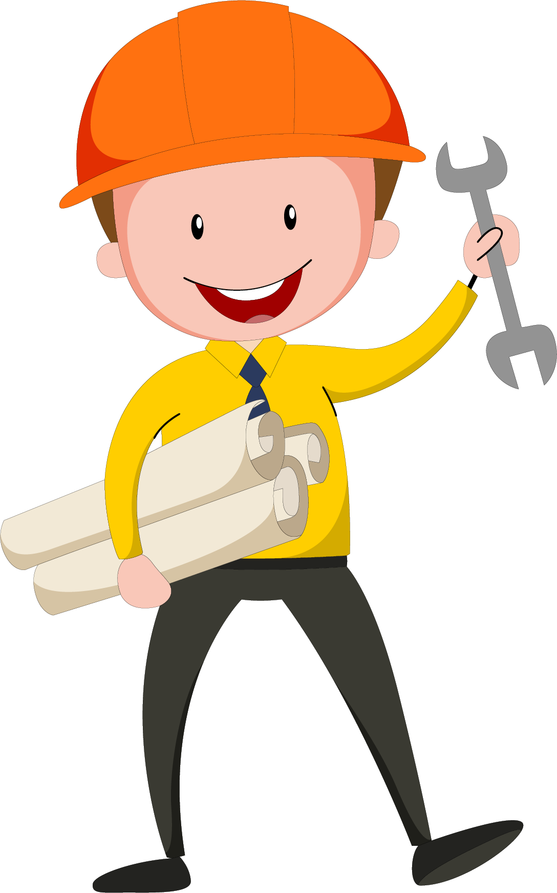 Civil Engineering Design Engineer - Engineer Cartoon (1088x1742), Png Download