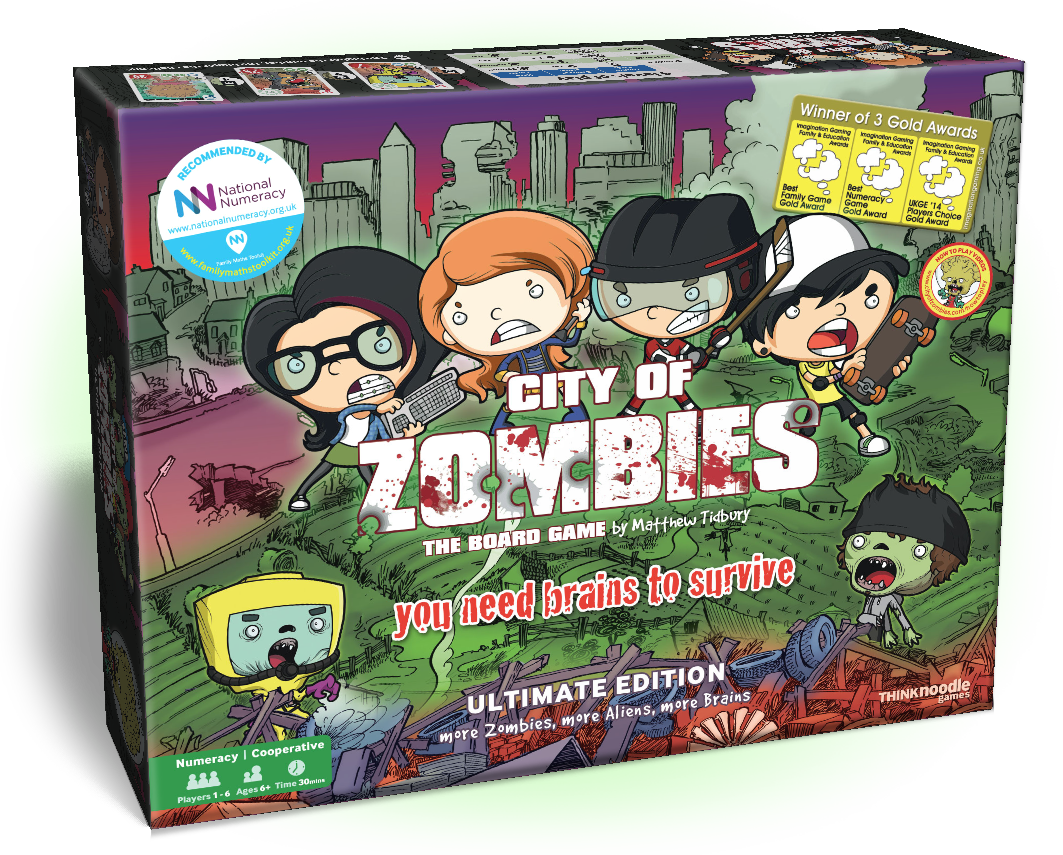 Players Roll And Combine Their Battle Dice In Any Way - Zombie Maths Board Game (1063x855), Png Download