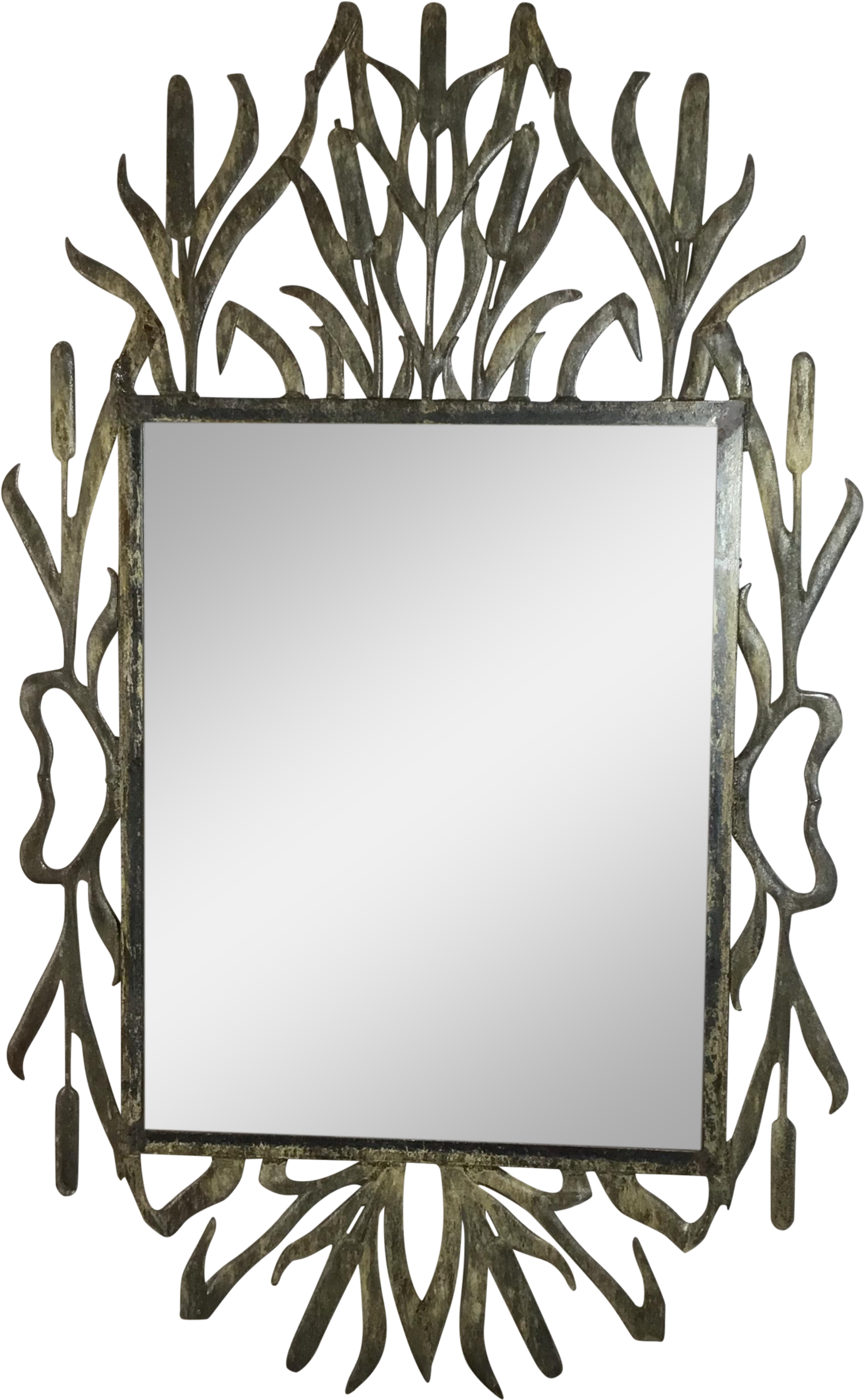 Abstract Hollywood Regency Iron Cat Tail Wall Mirror - Mirror (1666x2700), Png Download