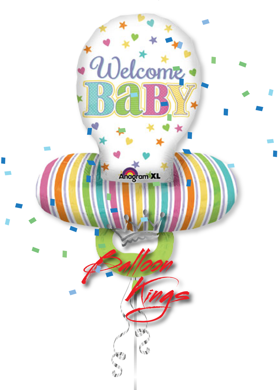 Baby Pacifier - Ballon Welcome Baby (1280x1280), Png Download