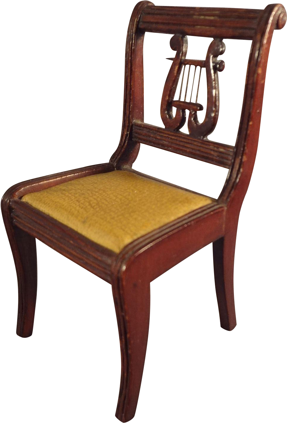 Large Doll House Scale Lyre Back Chair For Music Room - Chair (968x1423), Png Download