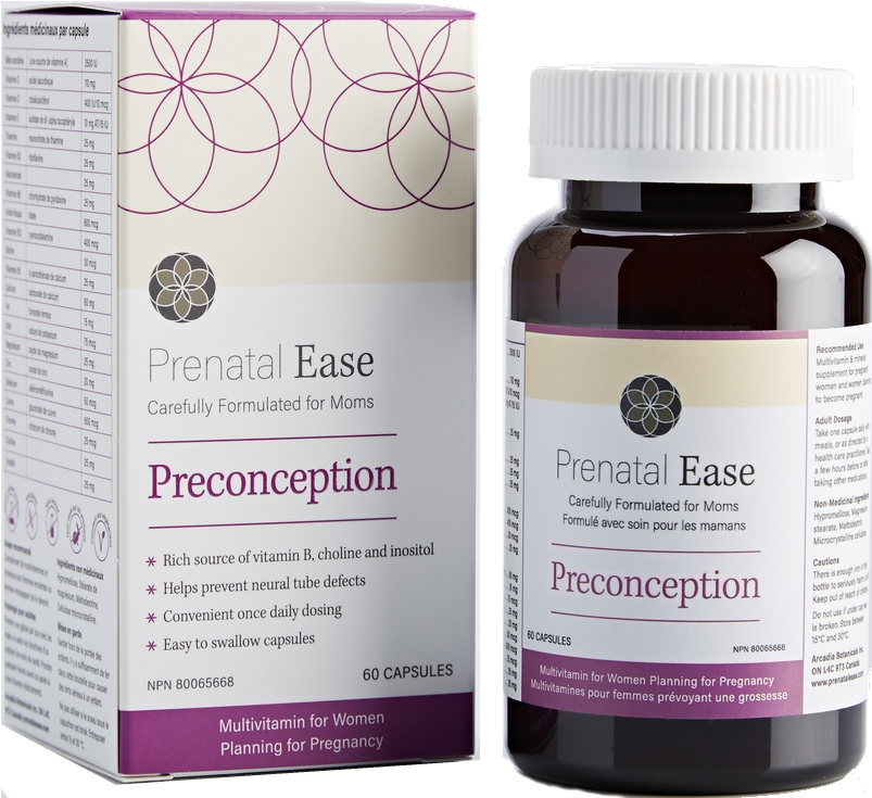 Prenatal Ease Preconception - Glass Bottle (1040x1300), Png Download