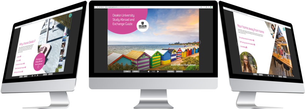 Deakin Brochure Mock Up Copy - Mockup (1000x386), Png Download