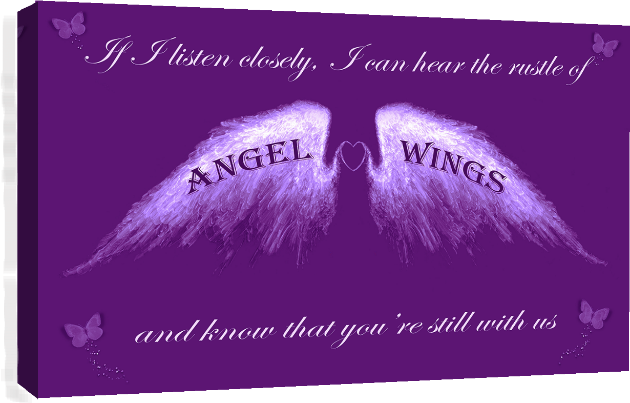 Details About Angel Wings Wall Art Picture 'if I Listen - Christmas Card (1300x795), Png Download