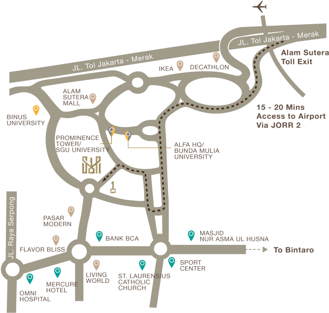Saumata Is Located At Alam Sutera, A Smart Township - Diagram (1024x724), Png Download