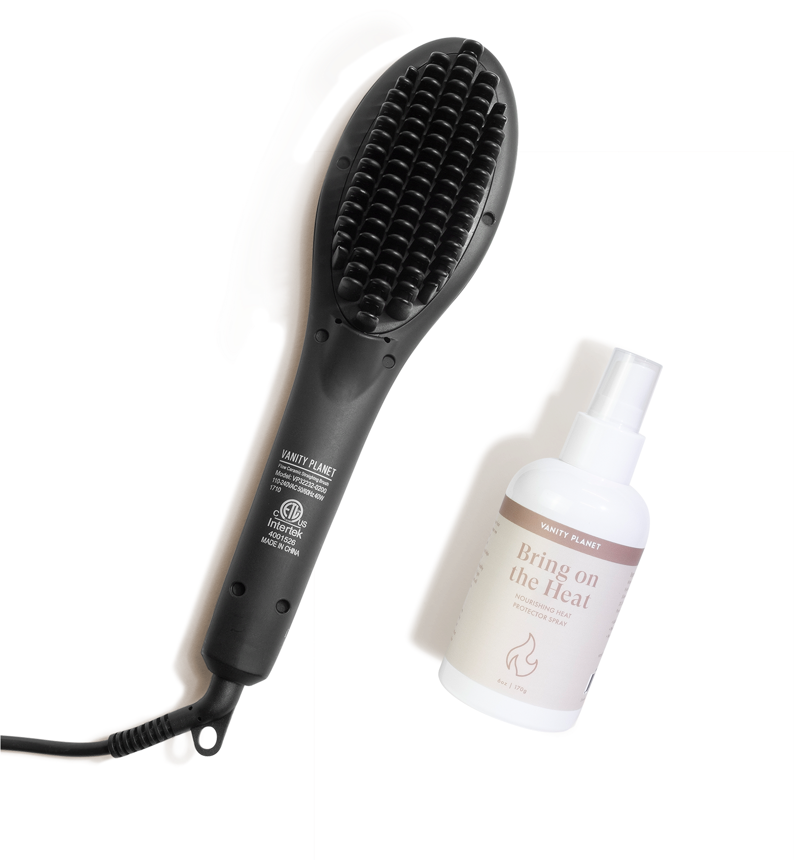 Flow Bring On The Heat - Vanity Planet Flow Ceramic Straightening Brush (1800x1800), Png Download