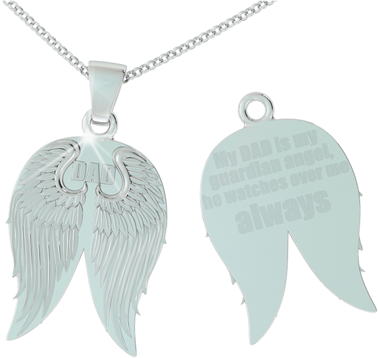 My Guardian Angel's Wings Necklace - Pendant (600x600), Png Download
