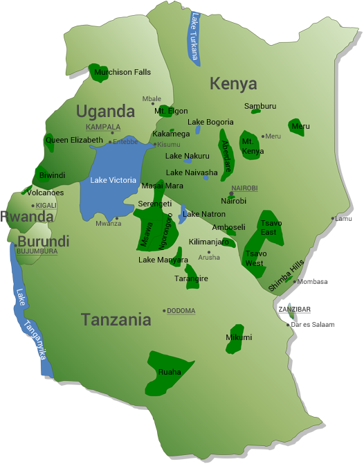 Map Of Our Destinations - Lake Nakuru Masai Mara (526x670), Png Download