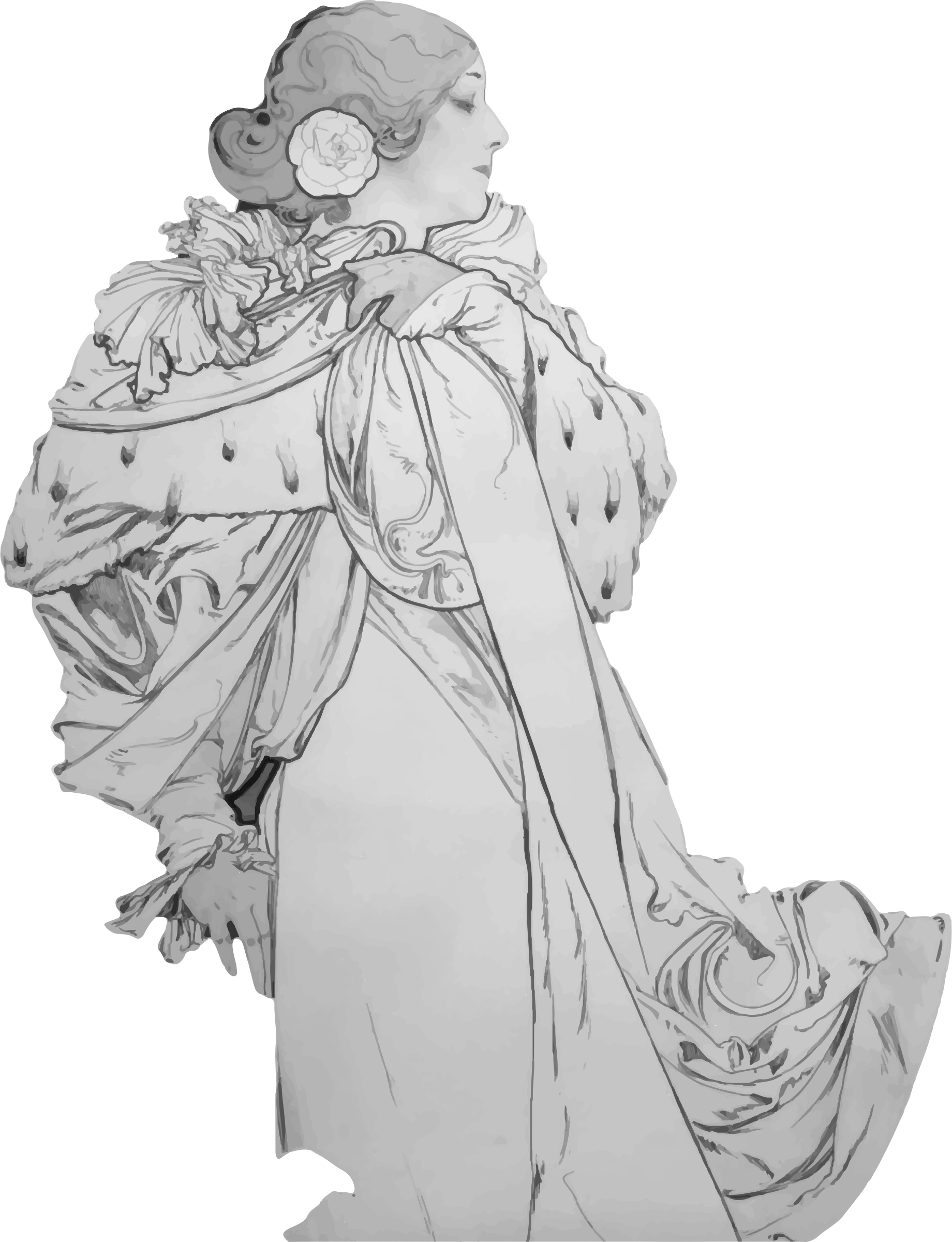 This Free Icons Png Design Of Beautiful Woman Grayscale (1840x2400), Png Download