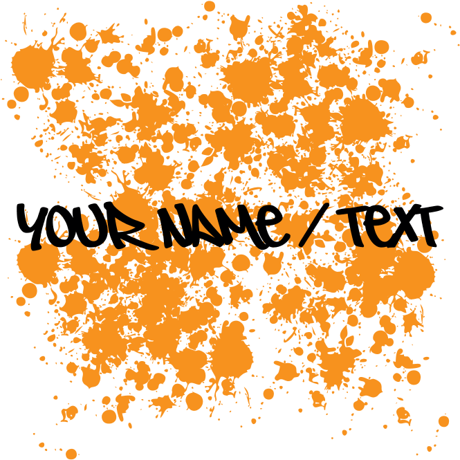 Orange Paint Splatter Shower Curtain - Calligraphy (700x700), Png Download