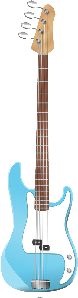 Bass Clip Art Cartoon Electric Transprent Ⓒ - Blue Bass Guitar (500x1000), Png Download