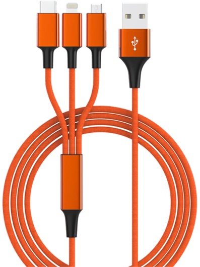 3in1 Usb Smrter Ladekabel - Usb Micro Usb C Lightning (574x600), Png Download