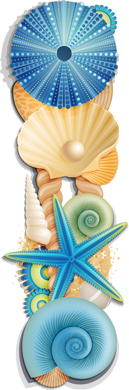 Фото, Автор Arana На Яндекс - Blue Seashells Png (531x1600), Png Download