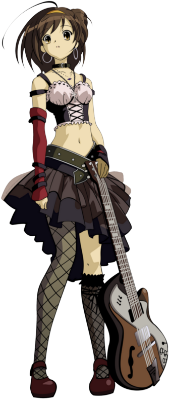 Rocker Anime Girl (398x799), Png Download