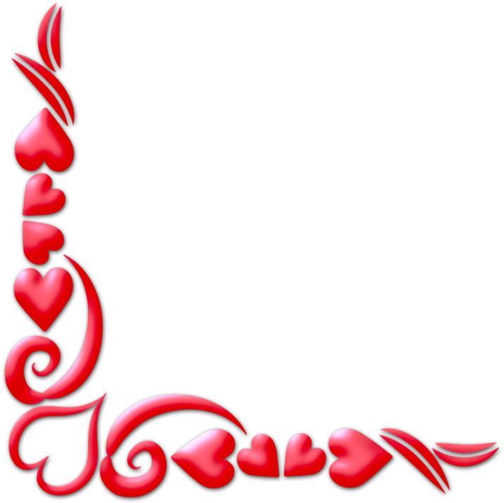 Valentine Corner Border With Corners 3 My Blog - Heart Corner Border Png (1024x768), Png Download
