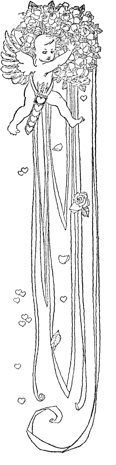 Cupid Valentine Digital Image - Sketch (441x1600), Png Download