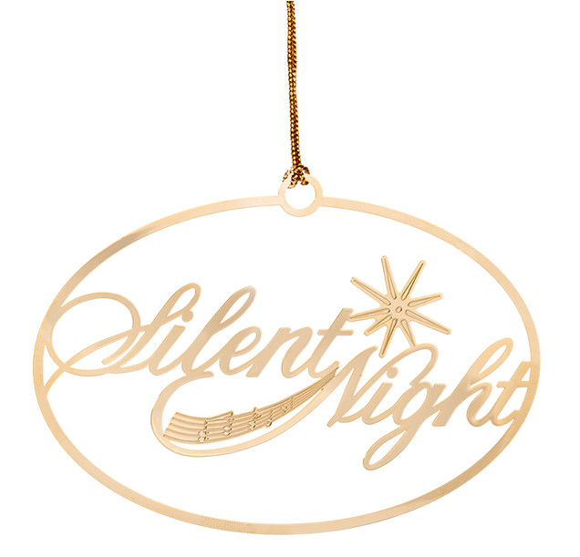 Silent Night - Brass Ornament - Calligraphy (725x750), Png Download