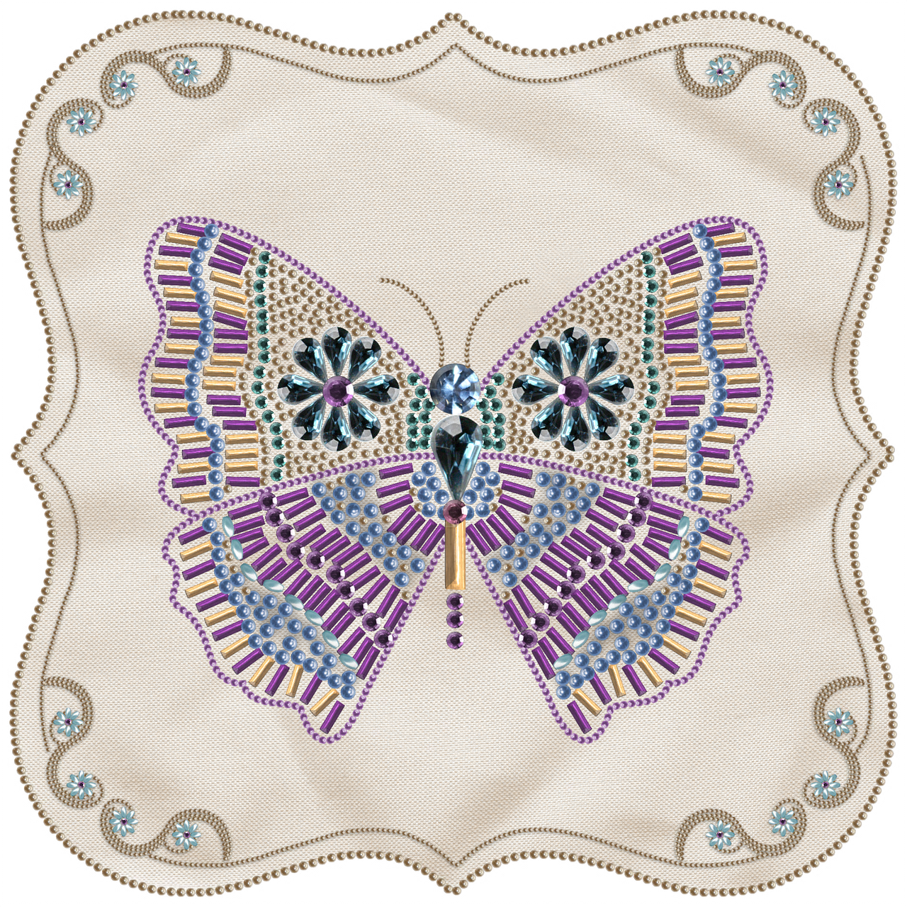 Label Butterfly Glitter - Papilio Machaon (1280x1280), Png Download