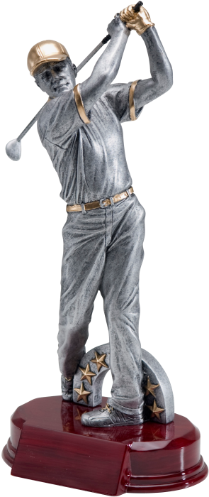 10" Resin Golf Action Figure, Modern Male, Red Bas - Figurine (980x800), Png Download