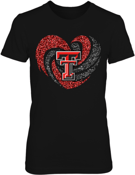 Texas Tech Red Raiders Sparkle Hurricane Heart Shirt - Texas Tech (600x600), Png Download